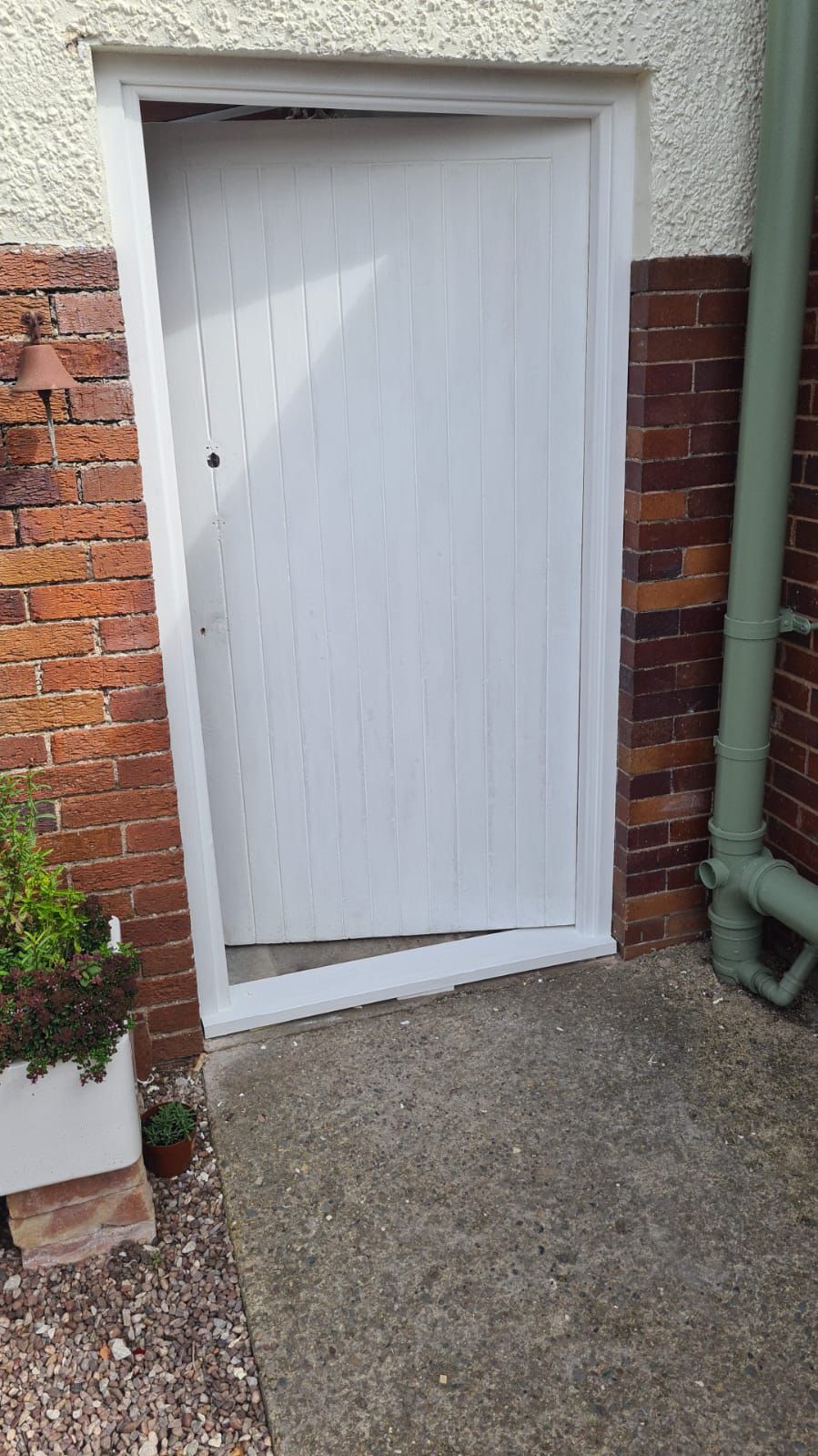 External door after restoration in white