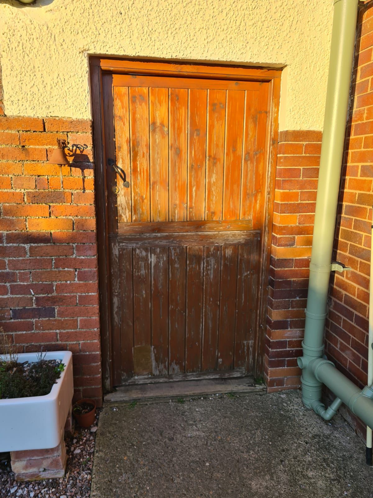 External door before restoration