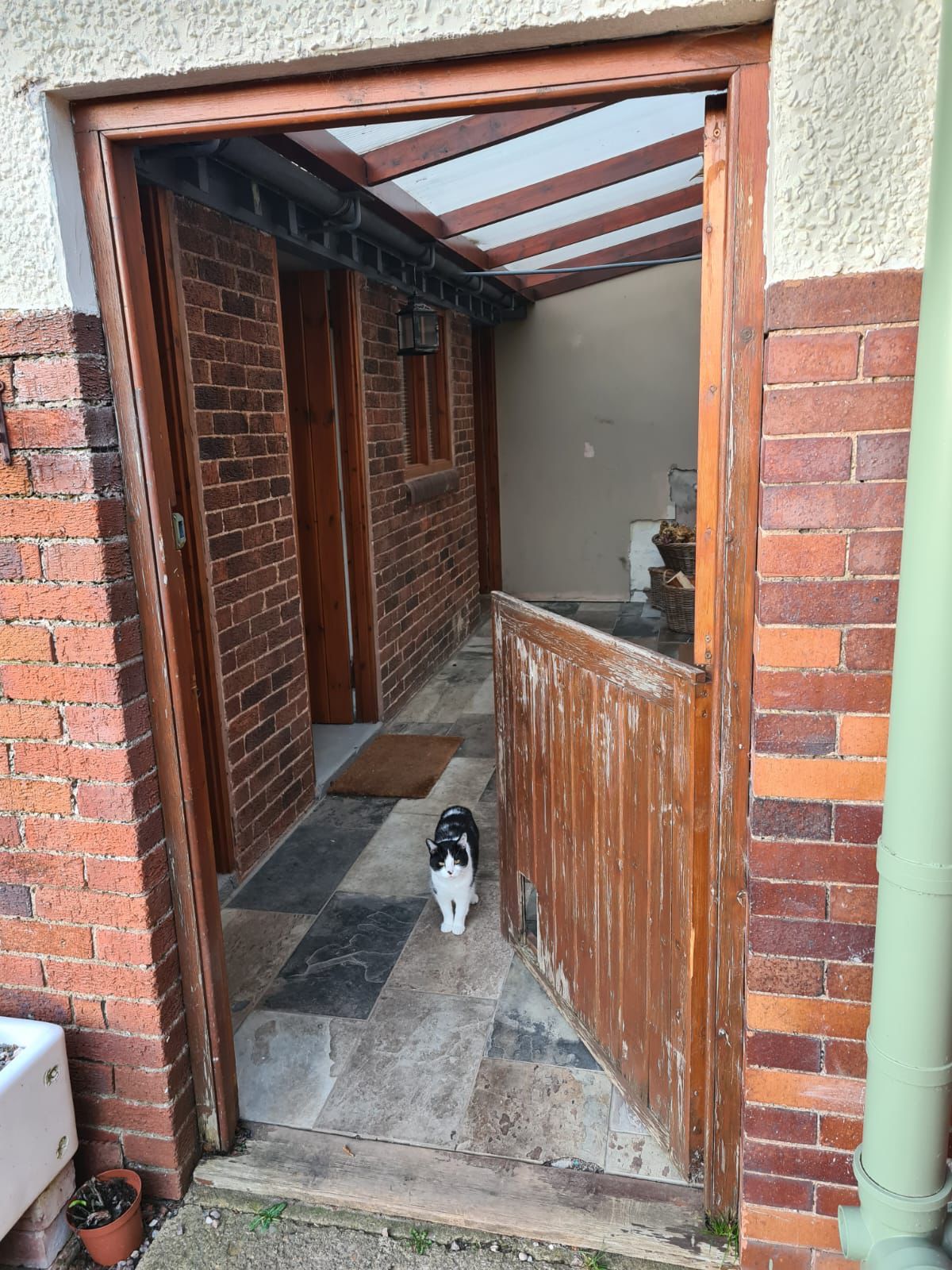 Door before restoration open